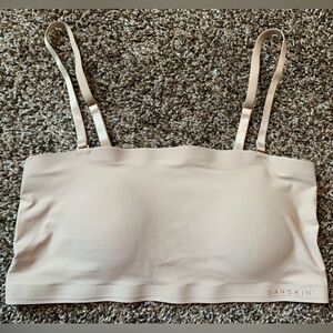 Beige bonded lace bralette